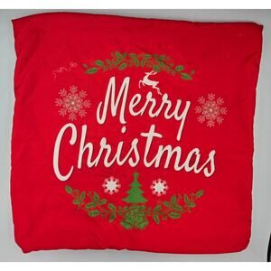 Merry Christmas Throw Pillow Cover Approximately 17 inches x 17 inches